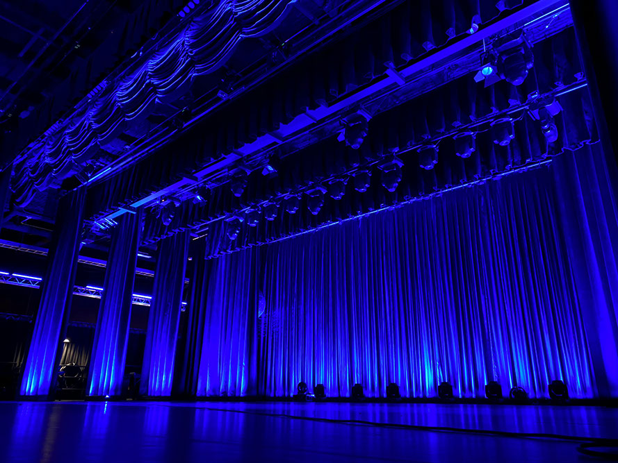 blue stage lighting